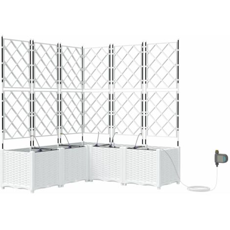 Jardinière  Cache-pot de jardin 5 pcs Blanc Plastique