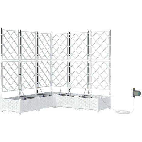 Jardinière  Cache-pot de jardin 5 pcs Blanc Plastique
