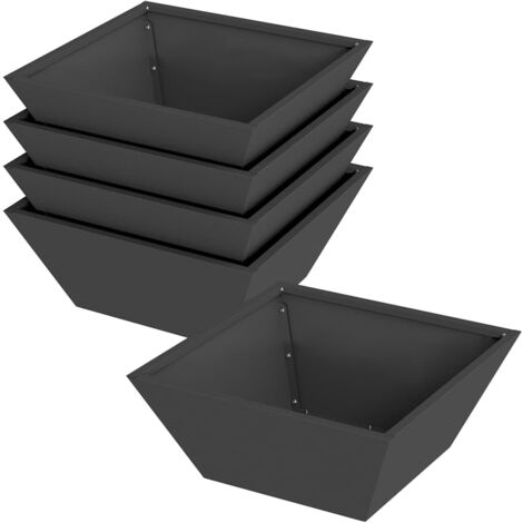 Jardinière  Cache-pot de jardin 5 pcs Noir 40 x 40 x 15 cm