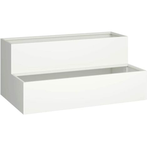 Jardinière  Cache-pot de jardin Blanc 100 x 60 x 45 cm Acier laminé à froid
