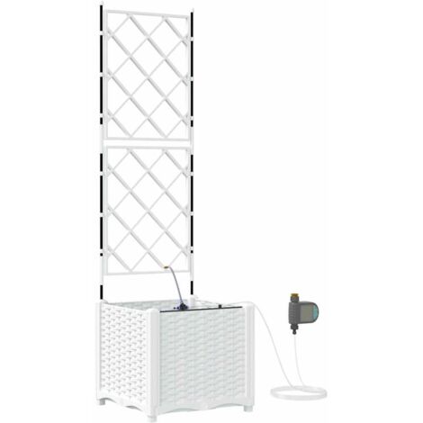 Jardinière  Cache-pot de jardin Blanc 40 x 40 x 142 cm Plastique