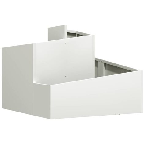 Jardinière  Cache-pot de jardin Blanc 60 x 60 x 50 cm Acier laminé à froid