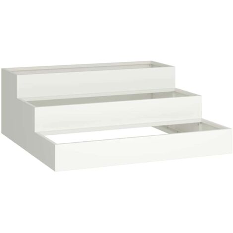 Jardinière  Cache-pot de jardin Blanc 90 x 90 x 35 cm Acier laminé à froid