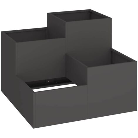 Jardinière  Cache-pot de jardin Noir 100 x 100 x 60 cm Acier