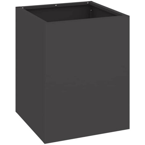Jardinière  Cache-pot de jardin Noir 32 x 32 x 40 cm Acier laminé à froid