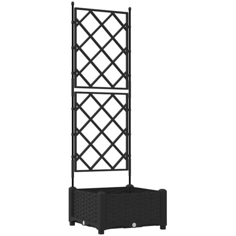 Jardinière  Cache-pot de jardin Noir 40 x 40 x 125,5 cm Plastique