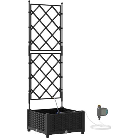 Jardinière  Cache-pot de jardin Noir 40 x 40 x 126 cm Plastique