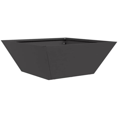 Jardinière  Cache-pot de jardin Noir 40 x 40 x 15 cm Acier laminé à froid