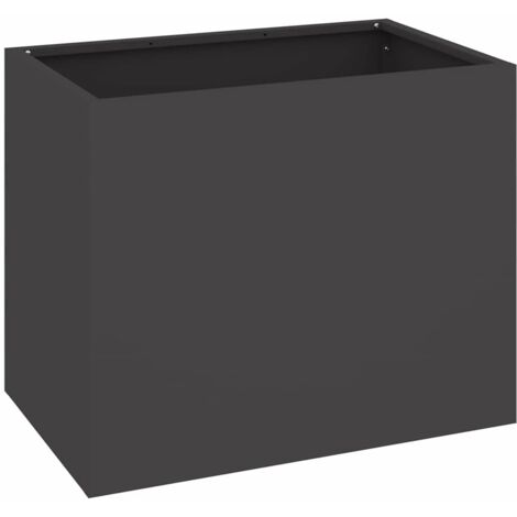 Jardinière  Cache-pot de jardin Noir 50 x 32 x 40 cm Acier laminé à froid