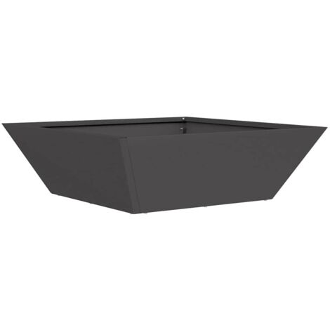 Jardinière  Cache-pot de jardin Noir 50 x 50 x 15 cm Acier laminé à froid