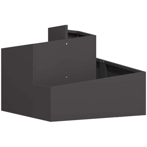 Jardinière  Cache-pot de jardin Noir 60 x 60 x 50 cm Acier laminé à froid