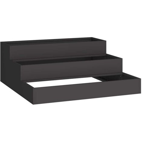 Jardinière  Cache-pot de jardin Noir 90 x 90 x 35 cm Acier laminé à froid