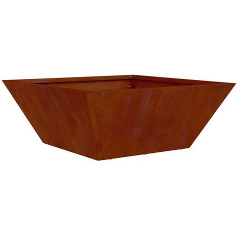 Jardinière  Cache-pot de jardin Rouillé 40 x 40 x 15 cm Acier patiné