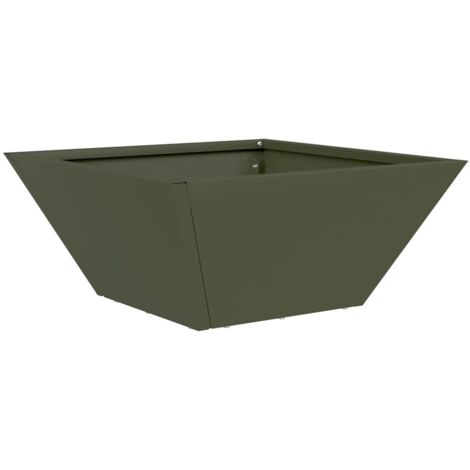 Jardinière  Cache-pot de jardin Vert olive 35 x 35 x 15 cm