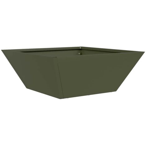 Jardinière  Cache-pot de jardin Vert olive 40 x 40 x 15 cm