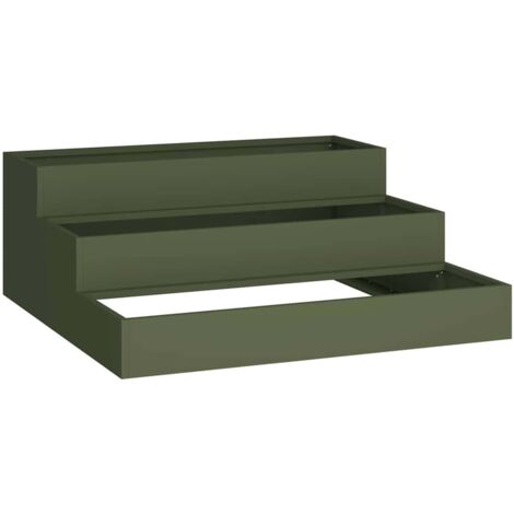 Jardinière  Cache-pot de jardin Vert olive 90 x 90 x 35 cm