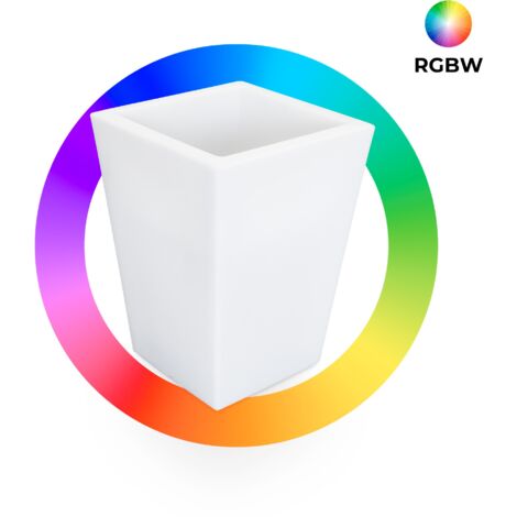 Jardinière carrée à LED RGBW - 12W - Rechargeable -