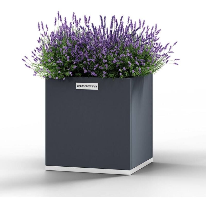 Jardinière Carrée en Acier 40cm x 40cm x 75cm série Coyotto balcon jardin patio
