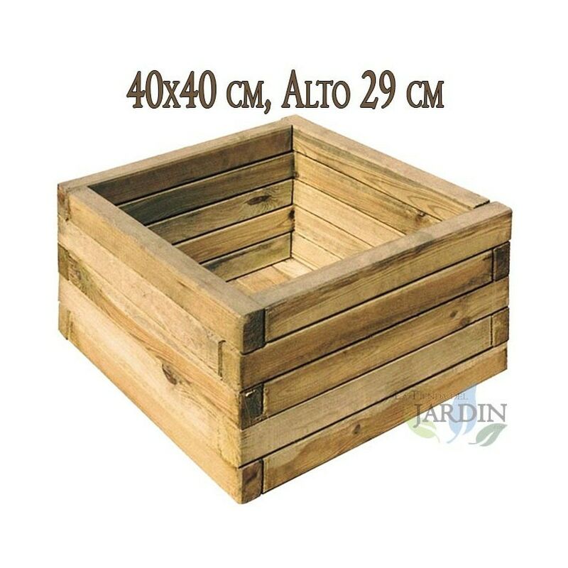 Suinga - Jardinière carrée en bois 40x40 cm, hauteur 29 cm