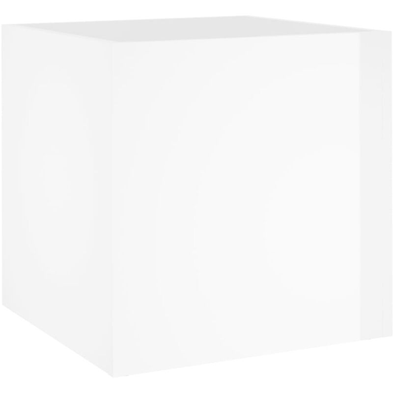 Vidaxl - Jardinière Blanc brillant 40x40x40 cm Bois d'ingénierie