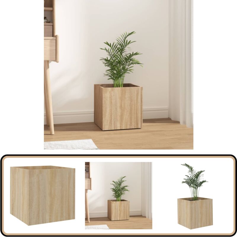 Jardinière Chêne sonoma 40x40x40 cm Bois d'ingénierie - Jardinieres En Bois - Jardinerie - Pots De Fleurs Exterieur - Decoration Intérieure - Plante