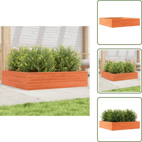 Jardinière cire marron 100x100x23 cm bois de pin massif - Jardinier - Pot De Fleurs - Bac Plante - Bois De Pin - Decoration Exterieur