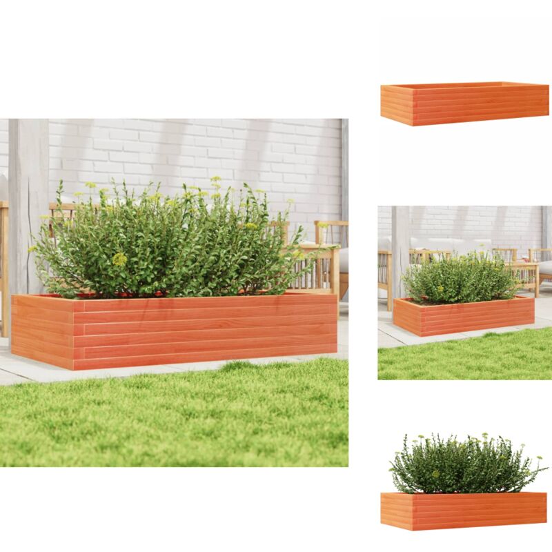 Jardinière cire marron 110x60x23 cm bois de pin massif - Jardinieredécorative - Jardinière Extérieure - Pot De Fleurs En Bois - Jardinière En Pin