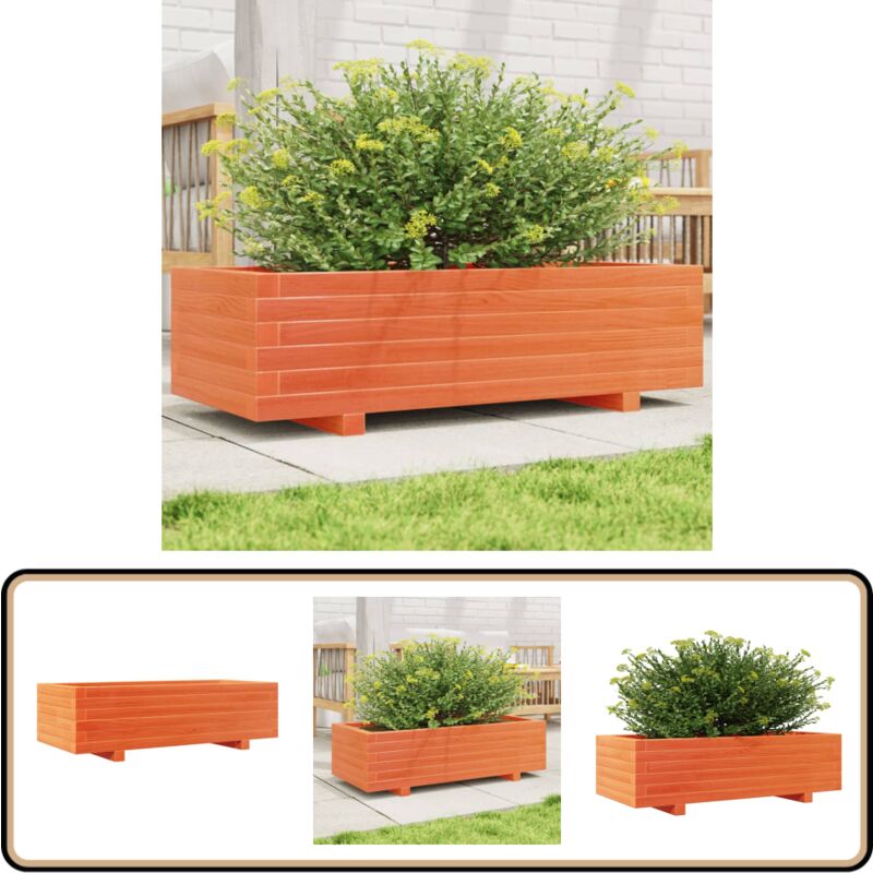 Vidaxl - Jardinière cire marron 90x40x26,5 cm bois de pin massif - Jardinier - Pot De Fleurs - Bac à Fleurs - Bois De Pin - Décoration Extérieure