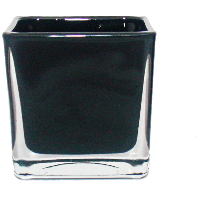 Jardinière cube en verre - 6x6x6x6cm noir