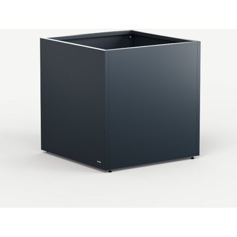 Jardinière cube Herstera PLANTER CUBE 80 en métal couleur anthracite 80x80x80 cm