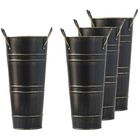 Jardinière cubique à motif floral français, pot de fleurs avec composition noire