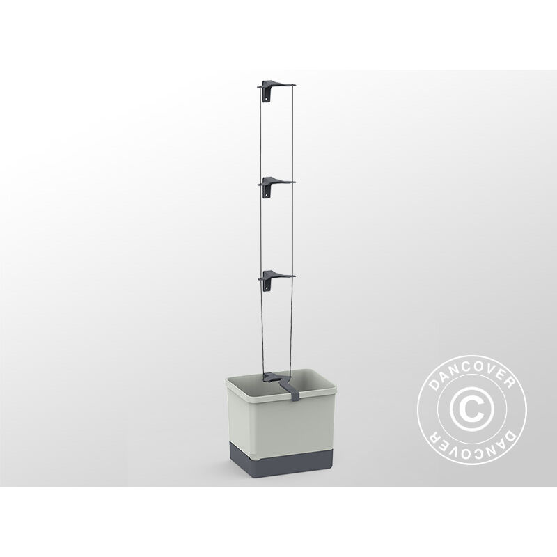 Jardinière, curt cucumber, avec piquet et réservoir d'eau, Gris