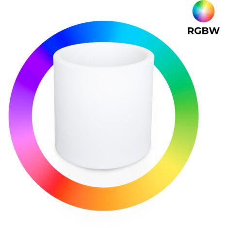 Jardinière cylindrique LED RGBW - 5W - 40 x Ø 40cm -
