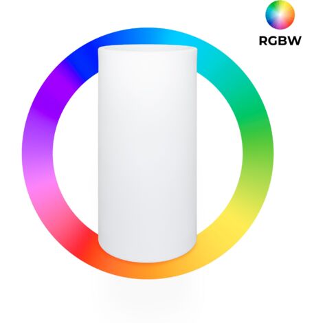 Jardinière cylindrique LED RGBW - 5W - 80 x Ø 40cm -