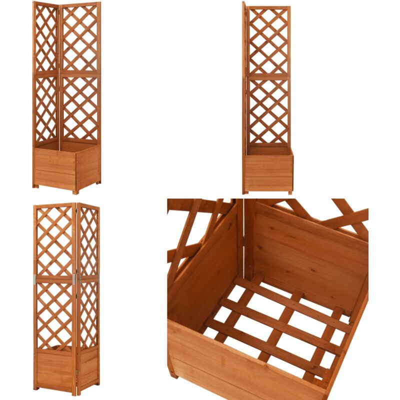 Jardinière d'angle en treillis 40x40x150cm Bois de sapin massif - Jardiniered'angle - Jardinière En Bois - Pot De Fleurs Exterieur - Treillis De