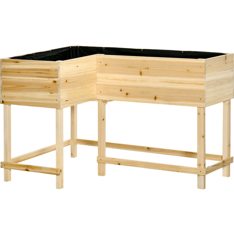 Jardinière d'angle sur pieds janis bois de sapin