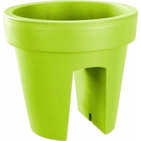 Jardinière de balcon 24,5 cm – 12,3 LitresARTECSIS - Balconniere exterieur - Bac à fleurs ballustrade - Rond, Vert citron - Vert