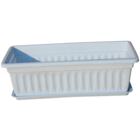 Jardinière de fenêtre, pot de fleurs bleu
