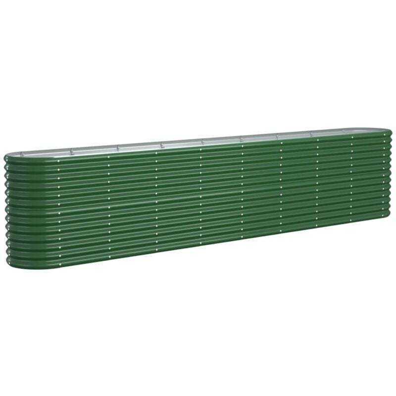 Vidaxl - Lit surélevé de jardin Acier enduit de poudre 332x40x68 cm Vert