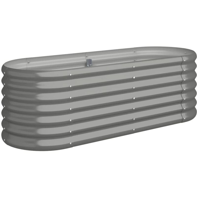 Lit surélevé de jardin Acier enduit de poudre 114x40x36 cm gris