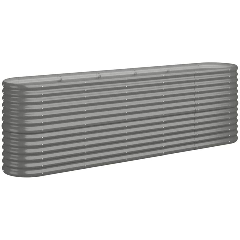 Vidaxl - Lit surélevé de jardin Acier enduit de poudre 224x40x68 cm gris