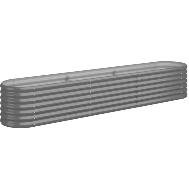 Vidaxl - Lit surélevé de jardin Acier enduit de poudre 224x40x36 cm gris