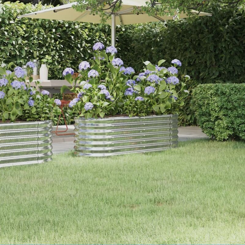 vidaXL Hochbeet Verzinkter Stahl 114x40x36 cm Silbern