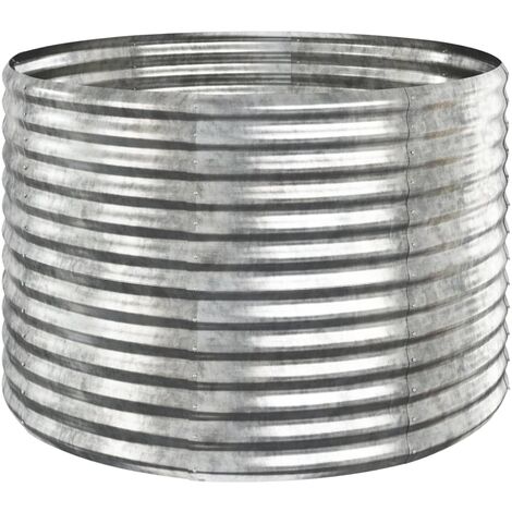 Jardinière de jardin Acier enduit poudre 100x100x68 cm Argenté