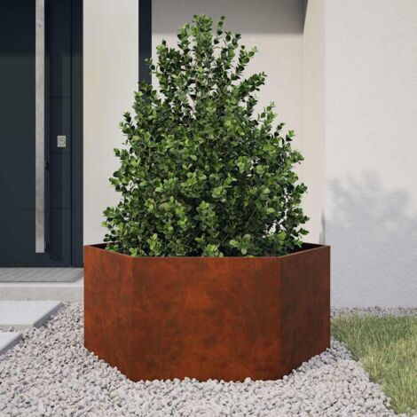 Jardinière de jardin - Balconnière à fleurs Gris 90x90x45 cm Acier corten BV572655 - BonneVie