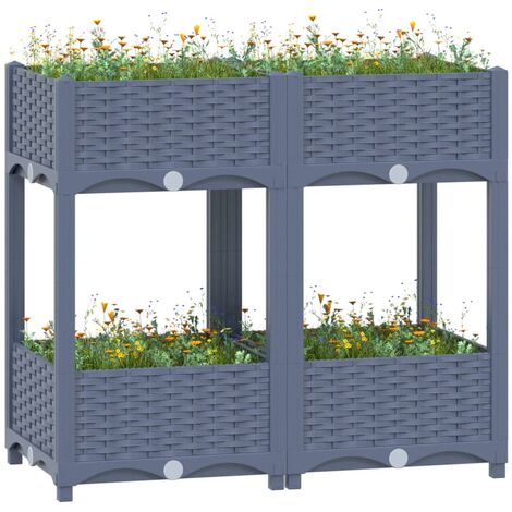 Jardinière de jardin - Balconnière à fleurs Lit surélevé 80x40x71 cm Polypropylène BV488059 - BonneVie