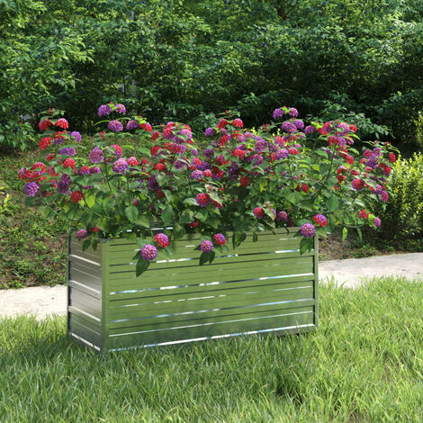 Jardinière de jardin - Balconnière à fleurs Lit surélevé de jardin 100x40x45 cm Acier galvanisé Argenté BV523003 - BonneVie
