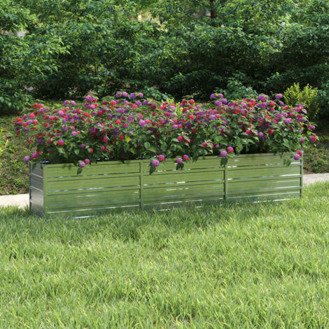 Jardinière de jardin - Balconnière à fleurs Lit surélevé de jardin 240x40x45 cm Acier galvanisé Argenté BV543812 - BonneVie