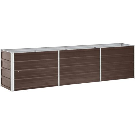 Jardinière de jardin - Balconnière à fleurs Lit surélevé de jardin Acier galvanisé 240x40x45 cm Marron BV969761 - BonneVie