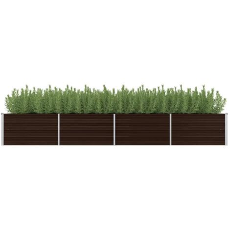 Jardinière de jardin - Balconnière à fleurs Lit surélevé de jardin Marron 320x80x45 cm Acier galvanisé BV644750 - BonneVie